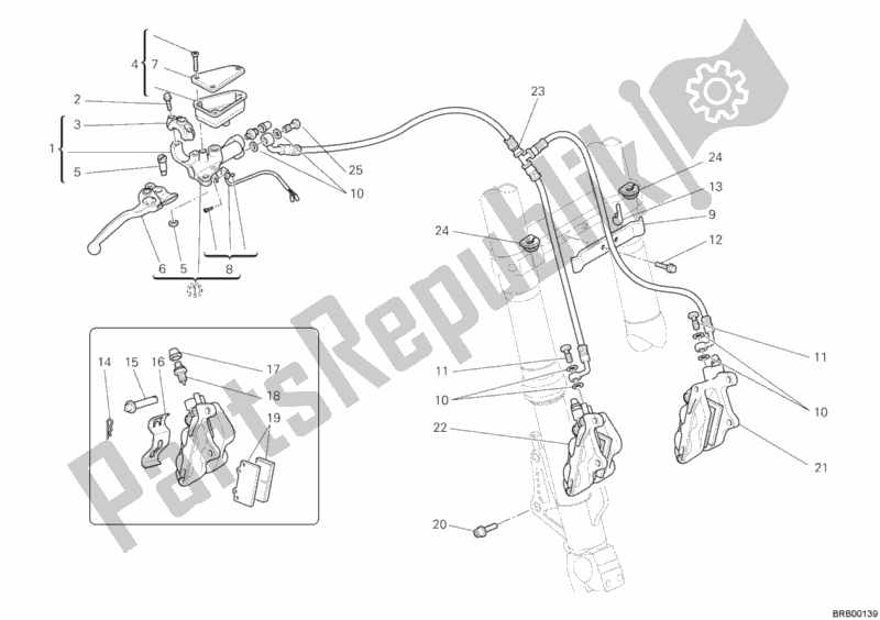 Todas las partes para Sistema De Freno Delantero de Ducati Multistrada 1000 USA 2005